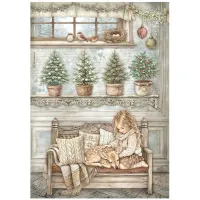 Stamperia White Christmas A4 Rijstpapier Selectie (6 stuks) door Cristina Radovan ( DFSA4XWG)
